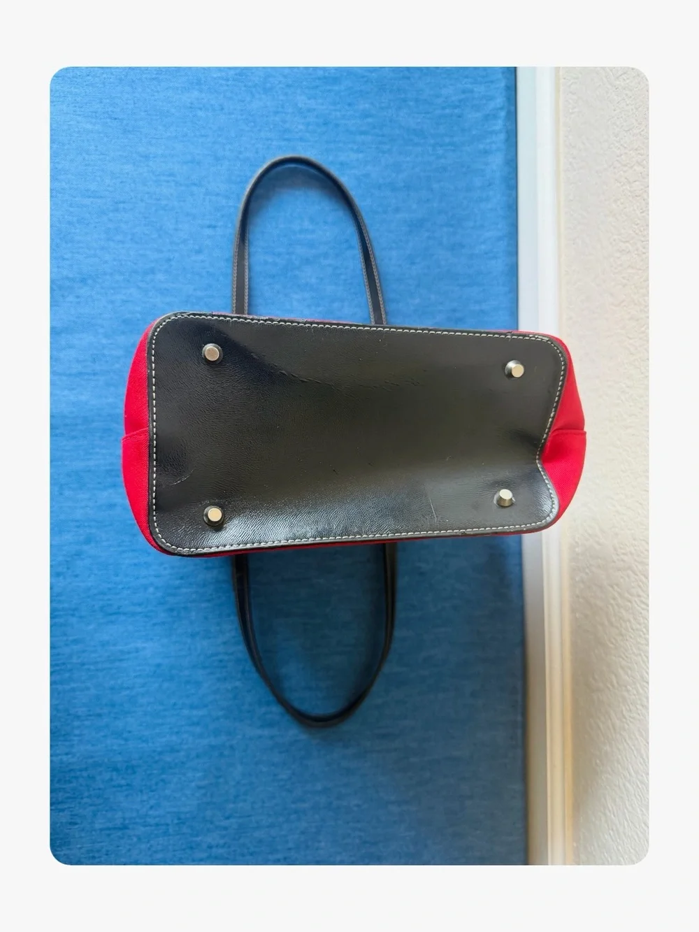 ★ Vintage Kate Spade New York Structured Nylon/Leather Shoulder Bag Red/Black ★